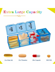 Organizador Semanal de Pastillas ZVZM 7 Días 4 Veces al Día 2