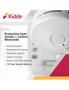 Detector de Humo y Monóxido Kidde P3010K-CO 10 Años Batería 2