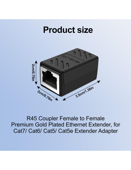 Acoplador Ethernet Hembra a Hembra Menewstart 6 Pack Cat7/Cat6