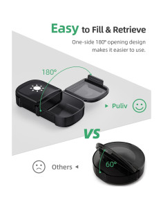 Organizador de Pastillas Semanal PULIV Negro 7 Días AM PM 2