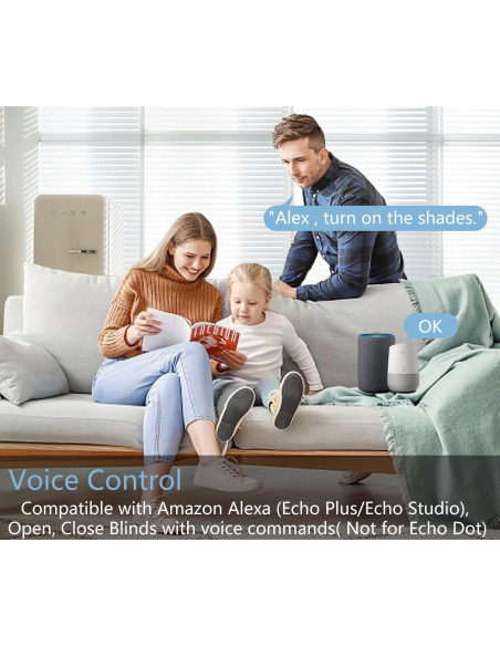 Motor de Cortina Inteligente HUIYEETEX Zigbee 1.5" Recargable