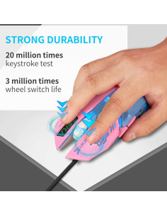 Ratón óptico mecánico USB Greshare GS-501 2400 DPI 7 colores 2