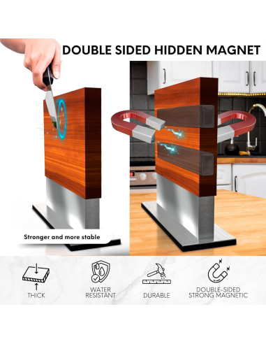 Bloque Magnético para Cuchillos FOSSTA - Madera Acacia y Acero