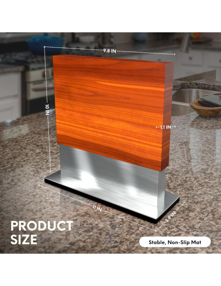 Bloque Magnético para Cuchillos FOSSTA - Madera Acacia y Acero