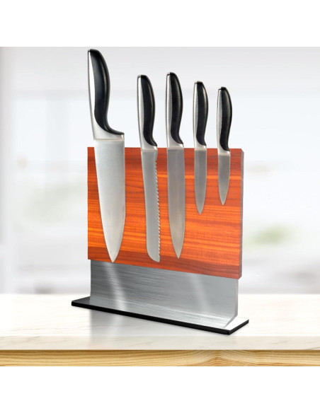 Bloque Magnético para Cuchillos FOSSTA - Madera Acacia y Acero