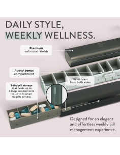 Organizador de Pastillas Diario Steele - Estuche Compacto 7 Compartimentos 2