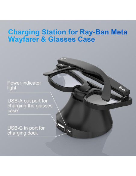 Estación de Carga Magnética HiBloks para Gafas Ray-Ban Meta