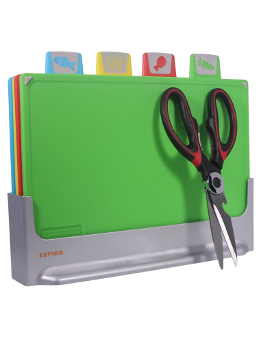 Juego de Tablas de Cortar EZTICO 4 Piezas Antideslizantes BPA Free