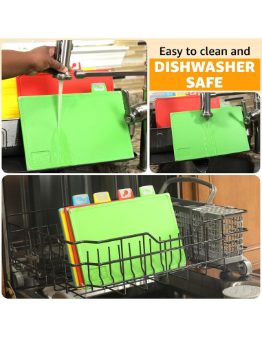 Juego de Tablas de Cortar EZTICO 4 Piezas Antideslizantes BPA Free