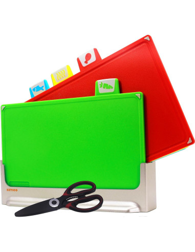 Juego de Tablas de Cortar EZTICO 4 Piezas Antideslizantes BPA Free