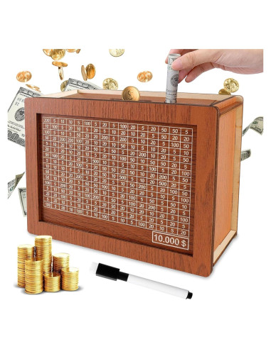 Caja de Ahorro de Madera Harewu 19.9x14.5x7.6cm $10000