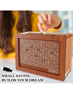 Caja de Ahorro de Madera Harewu 19.9x14.5x7.6cm $10000 2