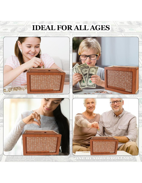 Caja de Ahorro de Madera Harewu 19.9x14.5x7.6cm $10000