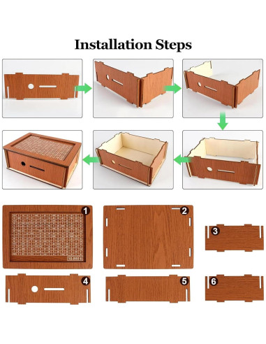 Caja de Ahorro de Madera Harewu 19.9x14.5x7.6cm $10000