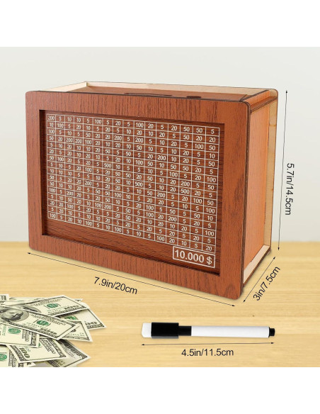 Caja de Ahorro de Madera Harewu 19.9x14.5x7.6cm $10000