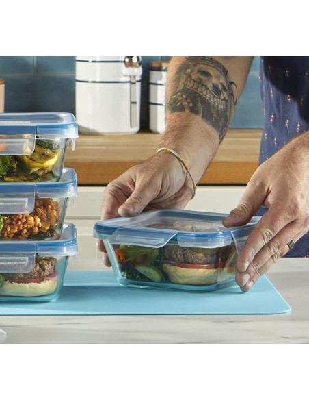 Conjunto de Contenedores de Almacenamiento Snapware 4 Piezas Vidrio Conjunto de Contenedores de Almacenamiento Snapware 4 Piezas Vidrio