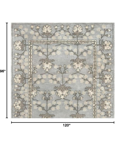 Alfombra de Área Hecha a Mano SOM RUGS 100% Lana Gris 1.83x2.74m