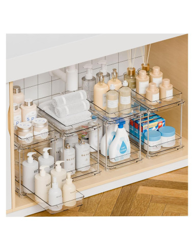 Organizador de Gabinete Yieach 4 Paquetes Acrílico Transparente