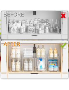 Organizador de Gabinete Yieach 4 Paquetes Acrílico Transparente 2