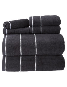 Juego de Toallas de Baño 6 Piezas Lavish Home 100% Algodón Negro