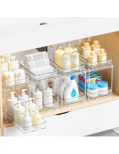 Organizador de Gabinete Yieach 4 Paquetes Acrílico Transparente