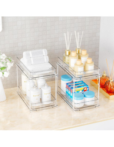 Organizador de Gabinete Yieach 4 Paquetes Acrílico Transparente