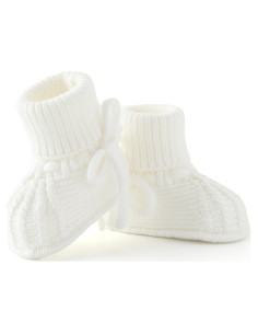 Botines para Bebé Loyfoky 0-3 Meses Lavables a Máquina Crema Blanco