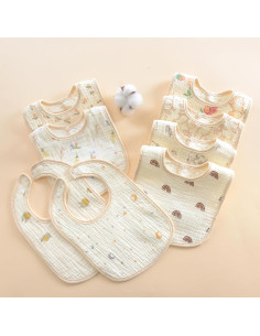 Baberos de Muselina MUKIN para Bebés - Algodón Ajustable, 10 Piezas 2
