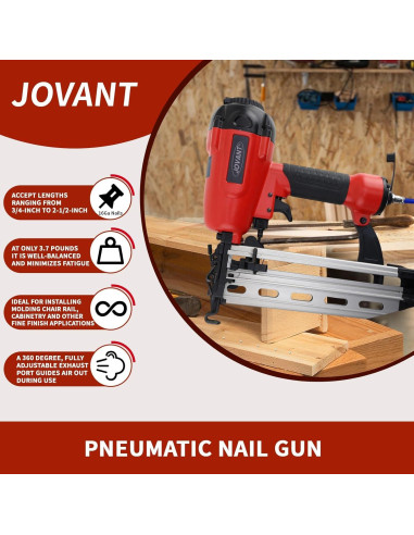 Clavadora Neumática de Acabado Jovant HPJ00202 16G 3/4 a 2.5"