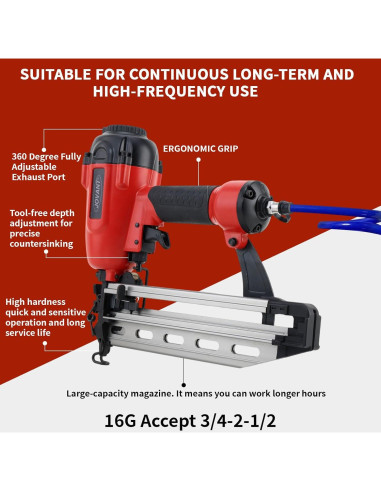 Clavadora Neumática de Acabado Jovant HPJ00202 16G 3/4 a 2.5"