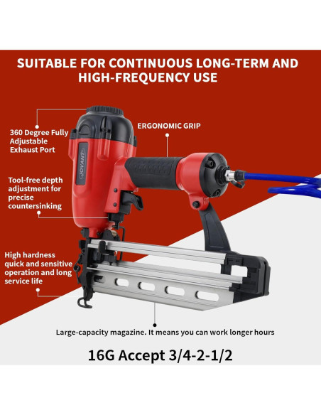 Clavadora Neumática de Acabado Jovant HPJ00202 16G 3/4 a 2.5"