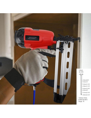 Clavadora Neumática de Acabado Jovant HPJ00202 16G 3/4 a 2.5"