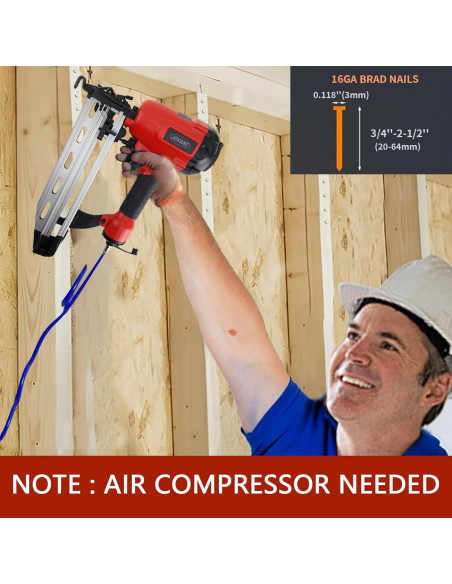 Clavadora Neumática de Acabado Jovant HPJ00202 16G 3/4 a 2.5"