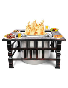 Mesa de Rodeo para Fogata Uniflasy 32" Acero Negro