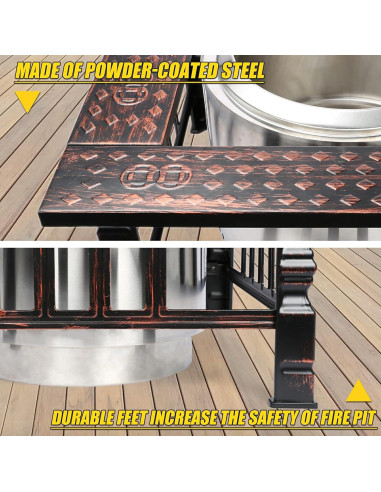 Mesa de Rodeo para Fogata Uniflasy 32" Acero Negro