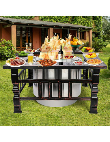 Mesa de Rodeo para Fogata Uniflasy 32" Acero Negro