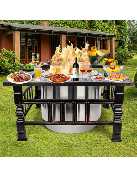 Mesa de Rodeo para Fogata Uniflasy 32" Acero Negro