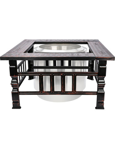 Mesa de Rodeo para Fogata Uniflasy 32" Acero Negro