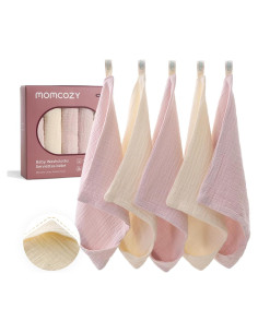 Toallitas para Bebé Momcozy 4 Capas Algodón Premium 25.4x25.4 cm