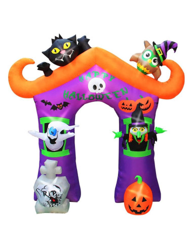 Arco Inflable de Halloween Haunted Hill Farm 3.05m con Luces