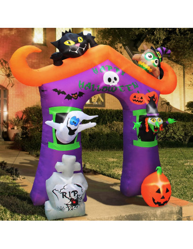 Arco Inflable de Halloween Haunted Hill Farm 3.05m con Luces