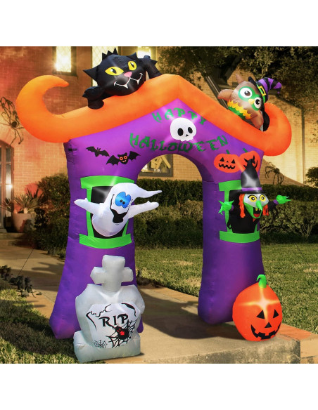 Arco Inflable de Halloween Haunted Hill Farm 3.05m con Luces