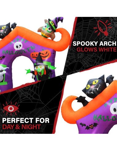 Arco Inflable de Halloween Haunted Hill Farm 3.05m con Luces