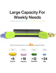 Organizador Semanal de Pastillas KERTSSY 2 Veces al Día 14 Compartimentos 2