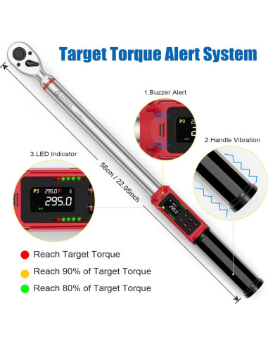 Llave de Torque Digital ANPUDS 1/2" 6-400Nm Precisión 1%