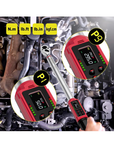 Llave de Torque Digital ANPUDS 1/2" 6-400Nm Precisión 1%