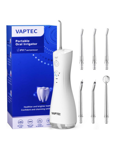 Irrigador Oral Inalámbrico VAPTEC PDF001 6 Modos 240ml Blanco