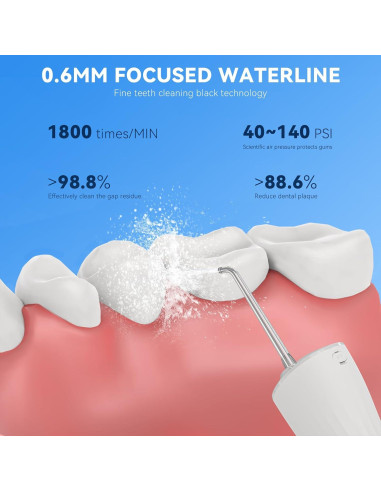 Irrigador Oral Inalámbrico VAPTEC PDF001 6 Modos 240ml Blanco