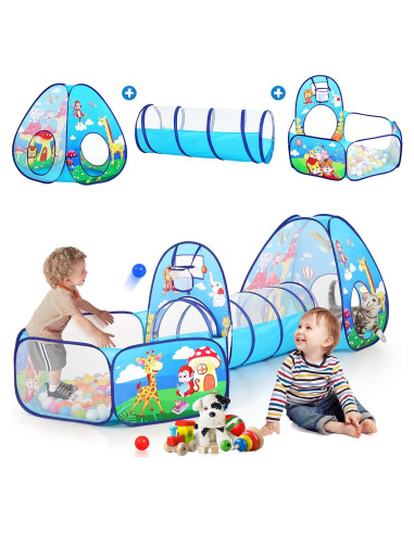 Carpa de Juego 3 Piezas para Niños con Túnel y Piscina