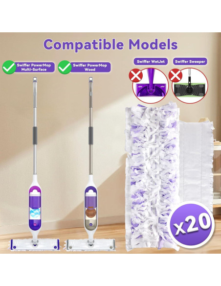 20 Almohadillas de Repuesto Swiffer Power Mop - Alta Absorción